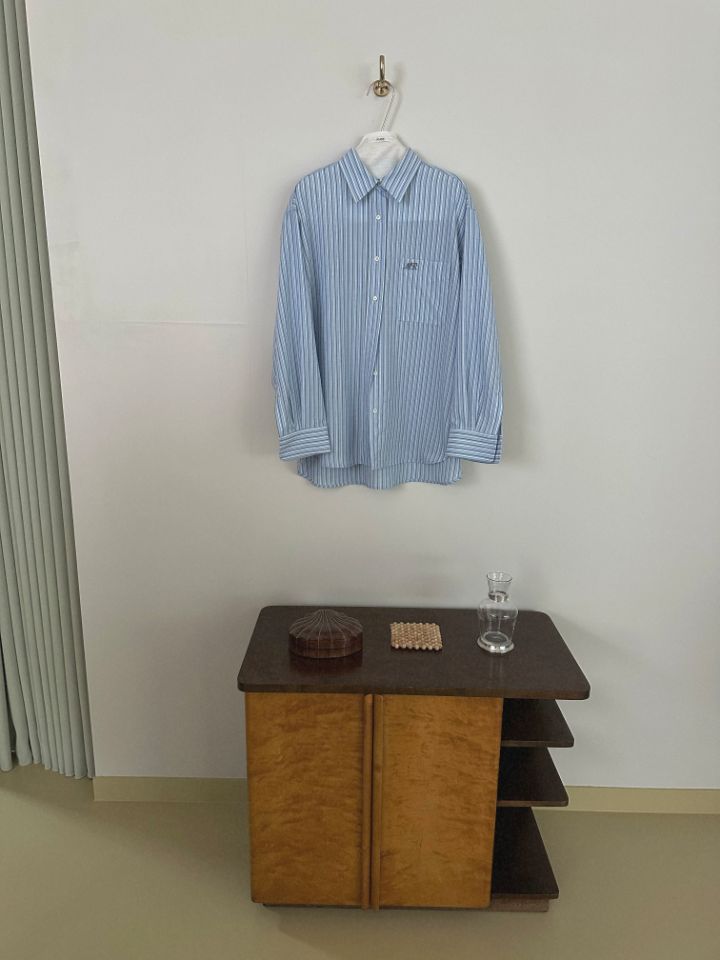 MARE韓國直郵女裝新款時尚推薦熱賣真品襯衫蕾絲衫刺繡條紋MARE襯衫/蕾絲衫圖色3