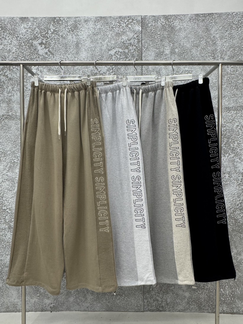 BADCALM韓國直郵女士新款熱賣時尚26春夏人氣真品休閑褲刺繡BADCALM休閑褲