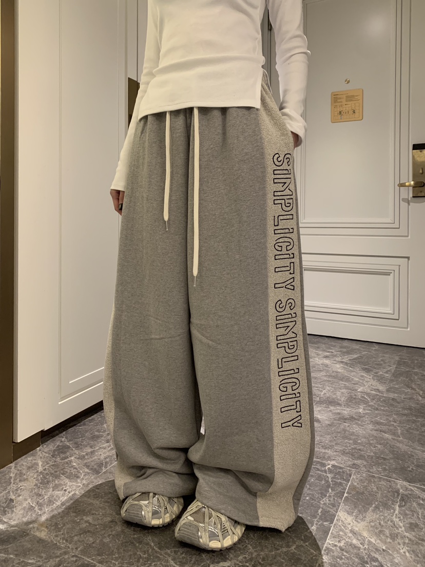 BADCALM韓國直郵女士新款熱賣時尚26春夏人氣真品休閑褲刺繡BADCALM休閑褲