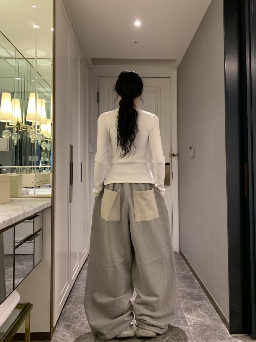 BADCALM韓國直郵女士新款熱賣時尚26春夏人氣真品休閑褲刺繡BADCALM休閑褲