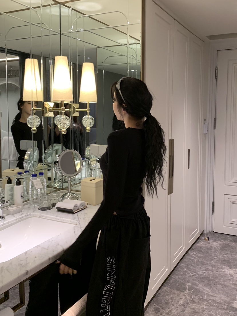 BADCALM韓國直郵女士新款熱賣時尚26春夏人氣真品休閑褲刺繡BADCALM休閑褲