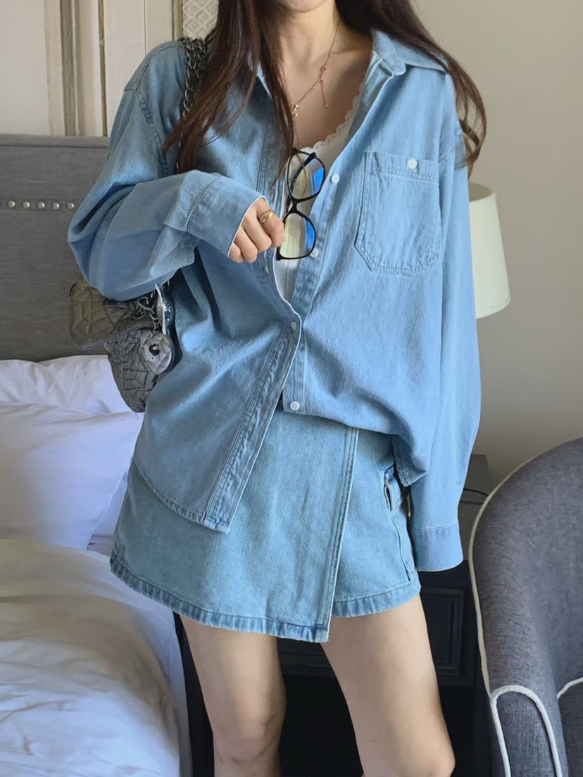 LA CREME韓國代購女士新品職業26春夏熱賣襯衫蕾絲衫口袋LA CREME襯衫/蕾絲衫