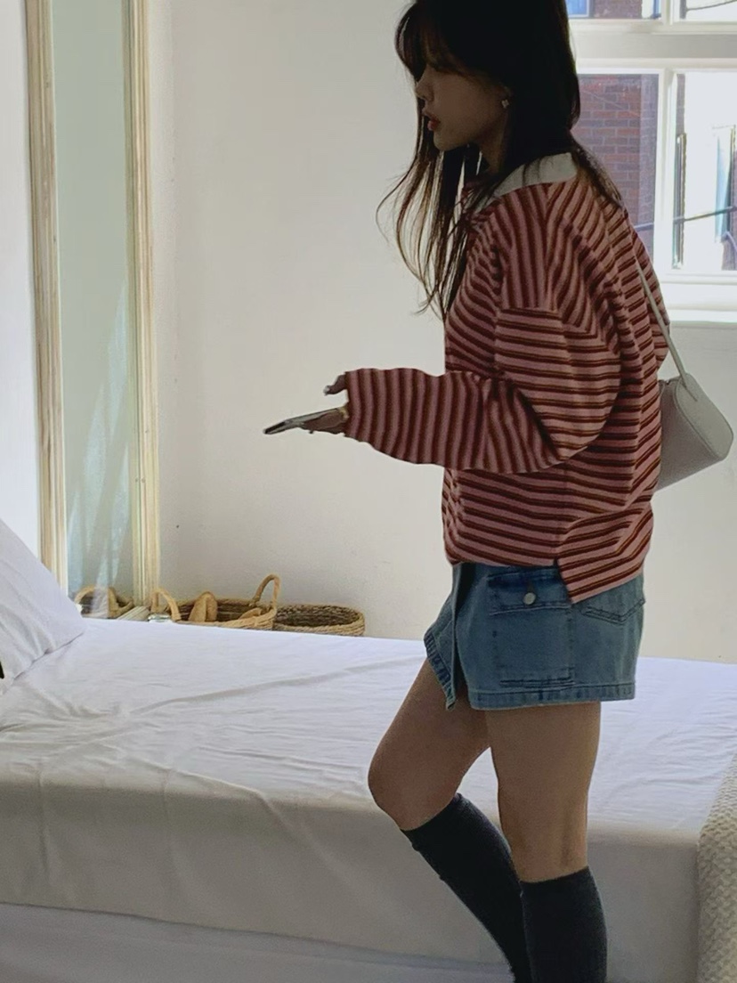 LA CREME東大門實拍女士新品職業時尚26春夏熱賣長袖T恤LA CREME長袖T恤