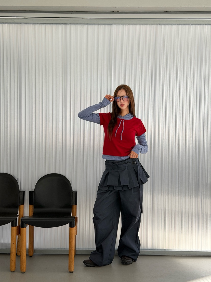 ZITTEN東大門實拍女裝新款職業推薦26春夏時尚長袖T恤假兩件ZITTEN長袖T恤