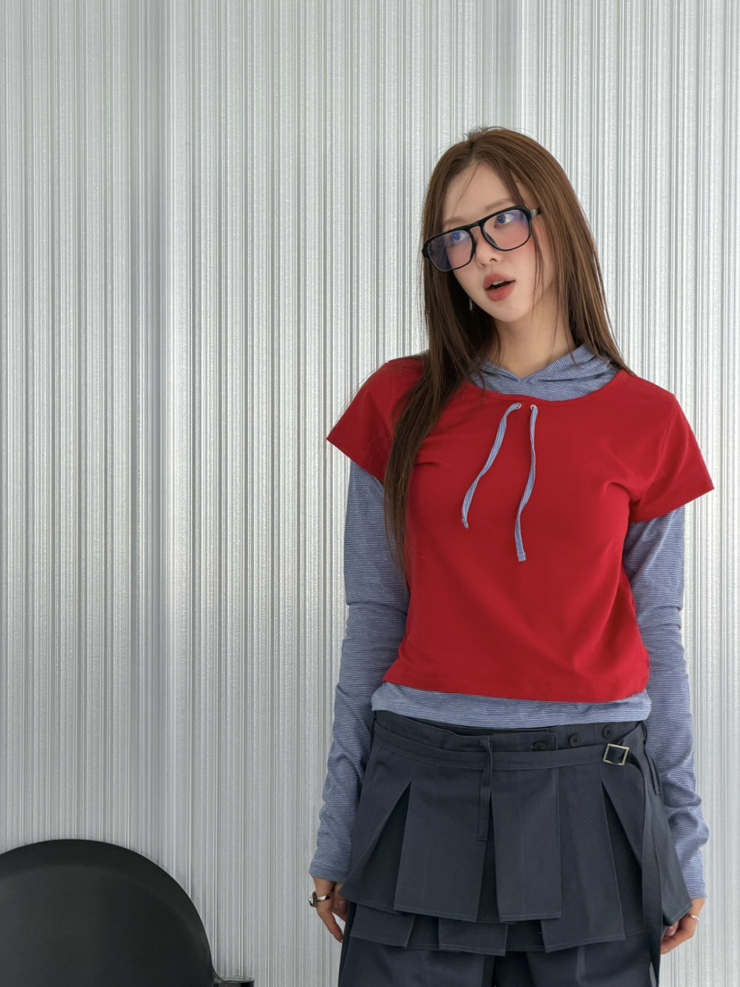 ZITTEN東大門實拍女裝新款職業推薦26春夏時尚長袖T恤假兩件ZITTEN長袖T恤