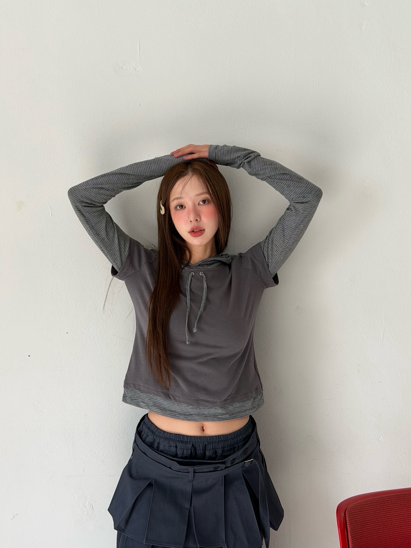 ZITTEN東大門實拍女裝新款職業推薦26春夏時尚長袖T恤假兩件ZITTEN長袖T恤