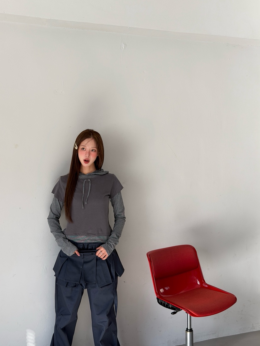 ZITTEN東大門實拍女裝新款職業推薦26春夏時尚長袖T恤假兩件ZITTEN長袖T恤