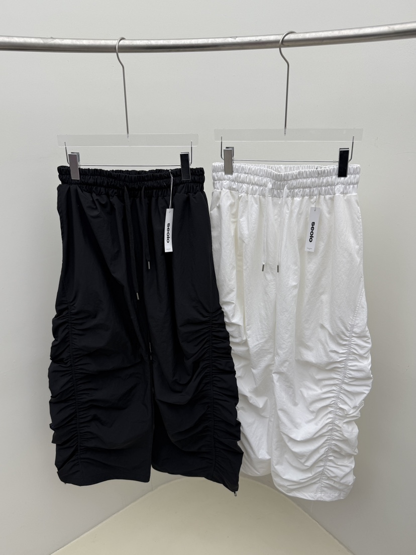 SEOLO韓國代購女裝新品26春夏熱賣真品人氣休閑褲尼龍褶皺Seolo seoul休閑褲