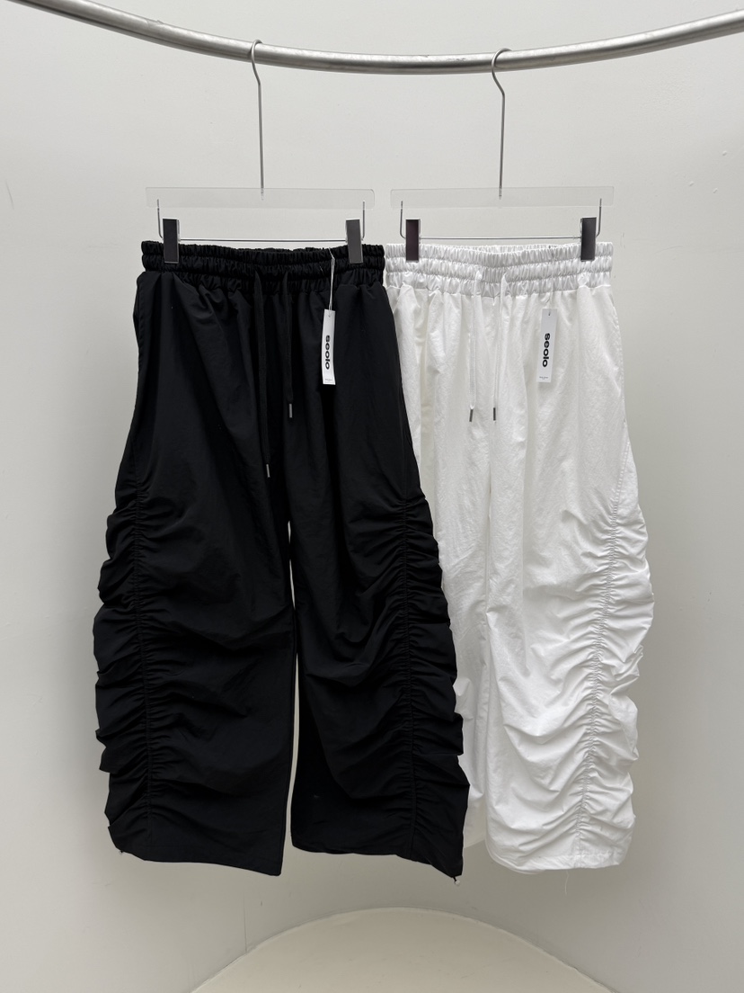 SEOLO韓國代購女裝新品26春夏熱賣真品人氣休閑褲尼龍褶皺Seolo seoul休閑褲