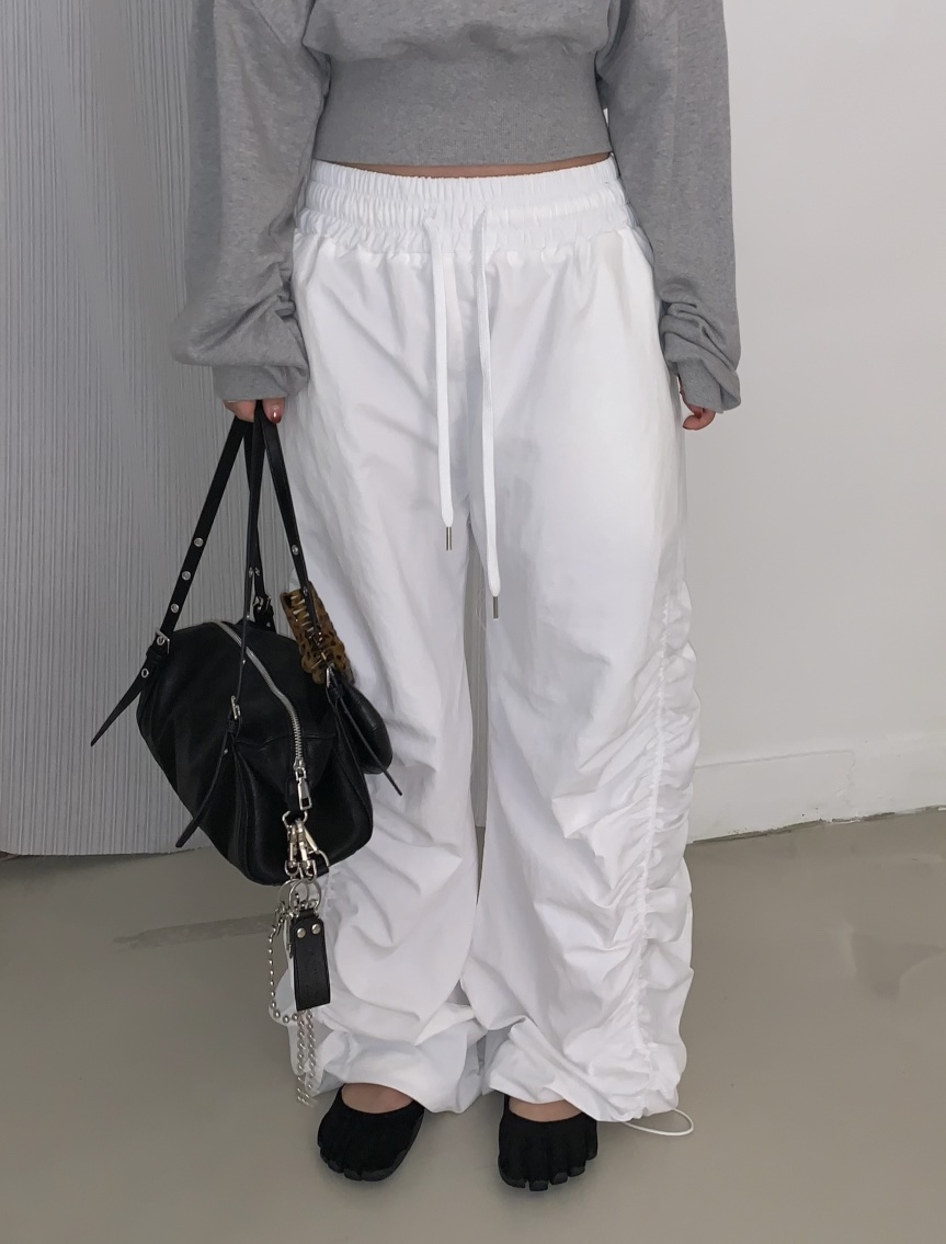 SEOLO韓國代購女裝新品26春夏熱賣真品人氣休閑褲尼龍褶皺Seolo seoul休閑褲