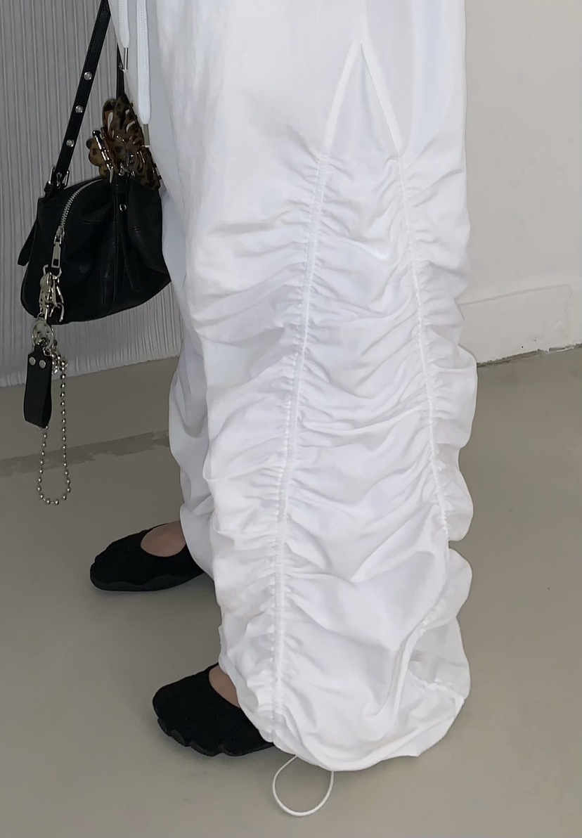 SEOLO韓國代購女裝新品26春夏熱賣真品人氣休閑褲尼龍褶皺Seolo seoul休閑褲