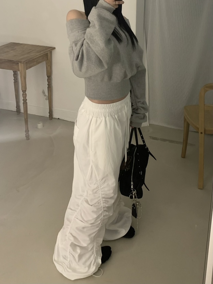 SEOLO韓國代購女裝新品26春夏熱賣真品人氣休閑褲尼龍褶皺Seolo seoul休閑褲