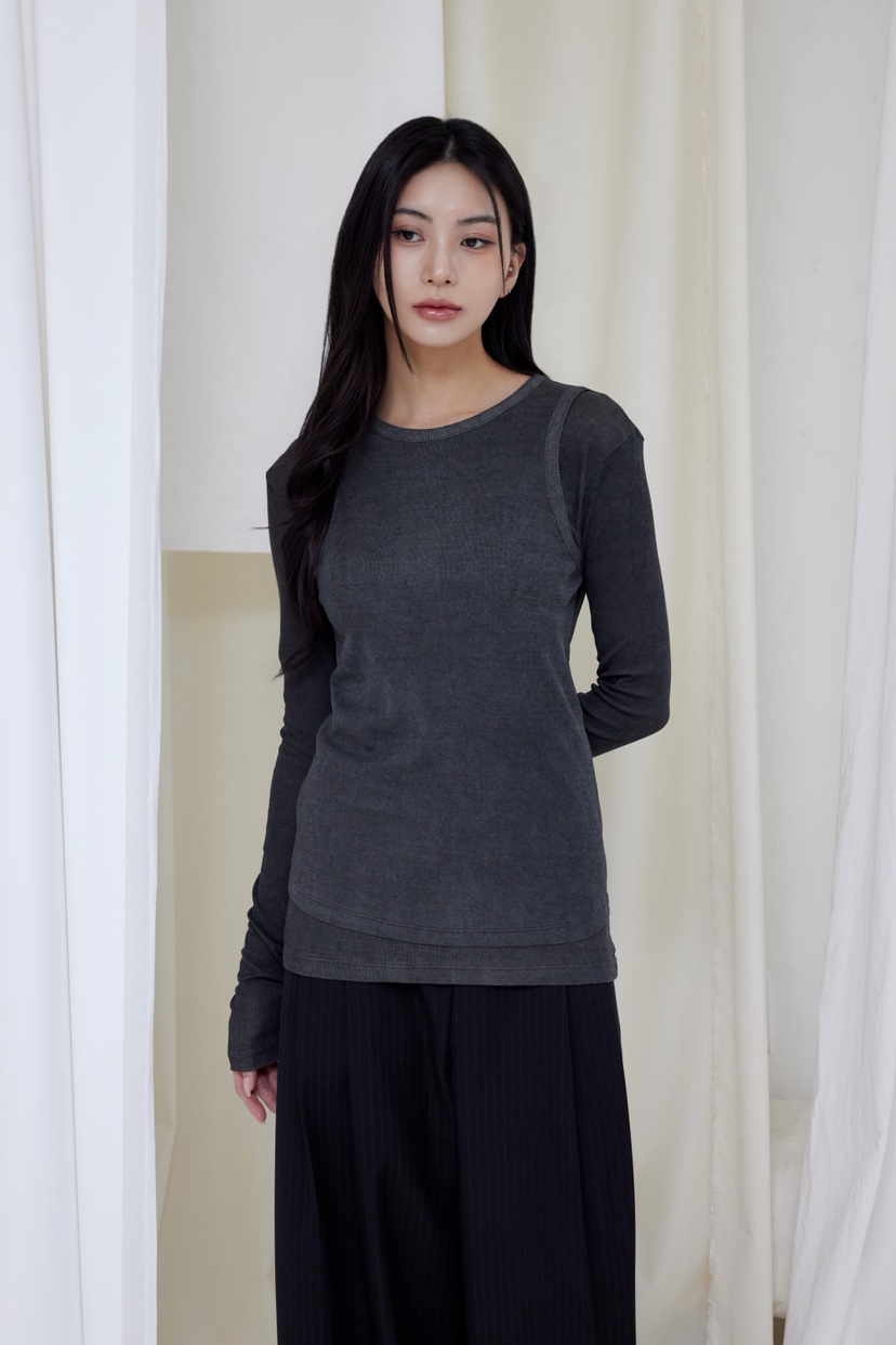 LE-PPL東大門實拍女士新品熱賣休閑人氣時尚推薦長袖T恤LE-PPL長袖T恤圖色2