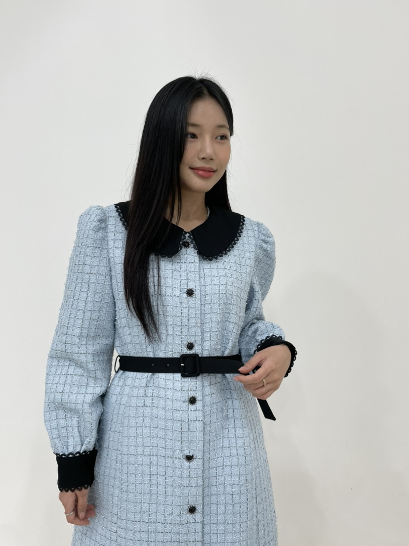 NAPKIN韓國直郵女士新品職業人氣熱賣時尚休閑連衣裙格紋NAPKIN連衣裙