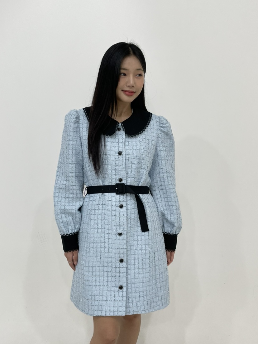 NAPKIN韓國直郵女士新品職業人氣熱賣時尚休閑連衣裙格紋NAPKIN連衣裙圖色1