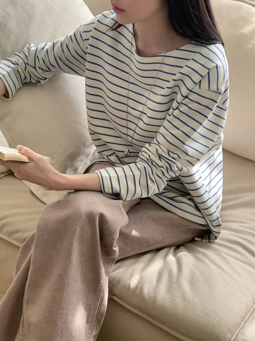 BINUS韓國直郵女士新品26春夏時尚真品人氣休閑職業長袖T恤BINUS長袖T恤