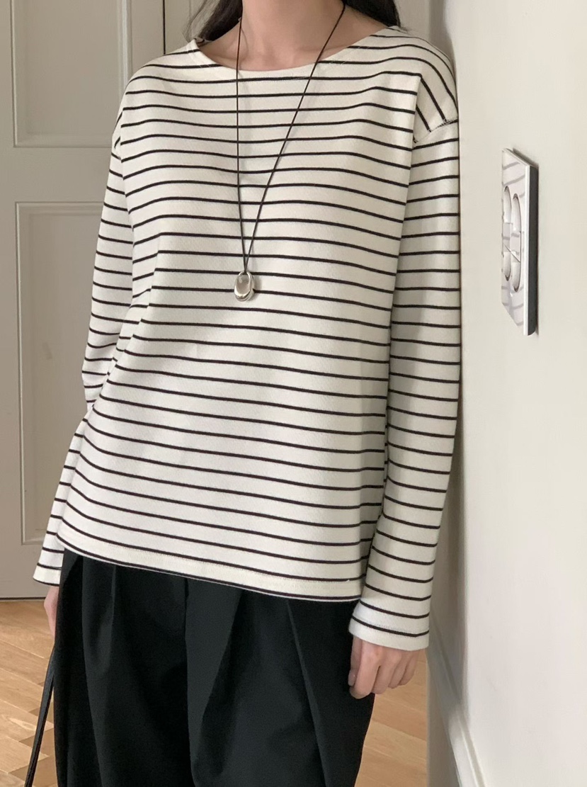 BINUS韓國直郵女士新品26春夏時尚真品人氣休閑職業長袖T恤BINUS長袖T恤