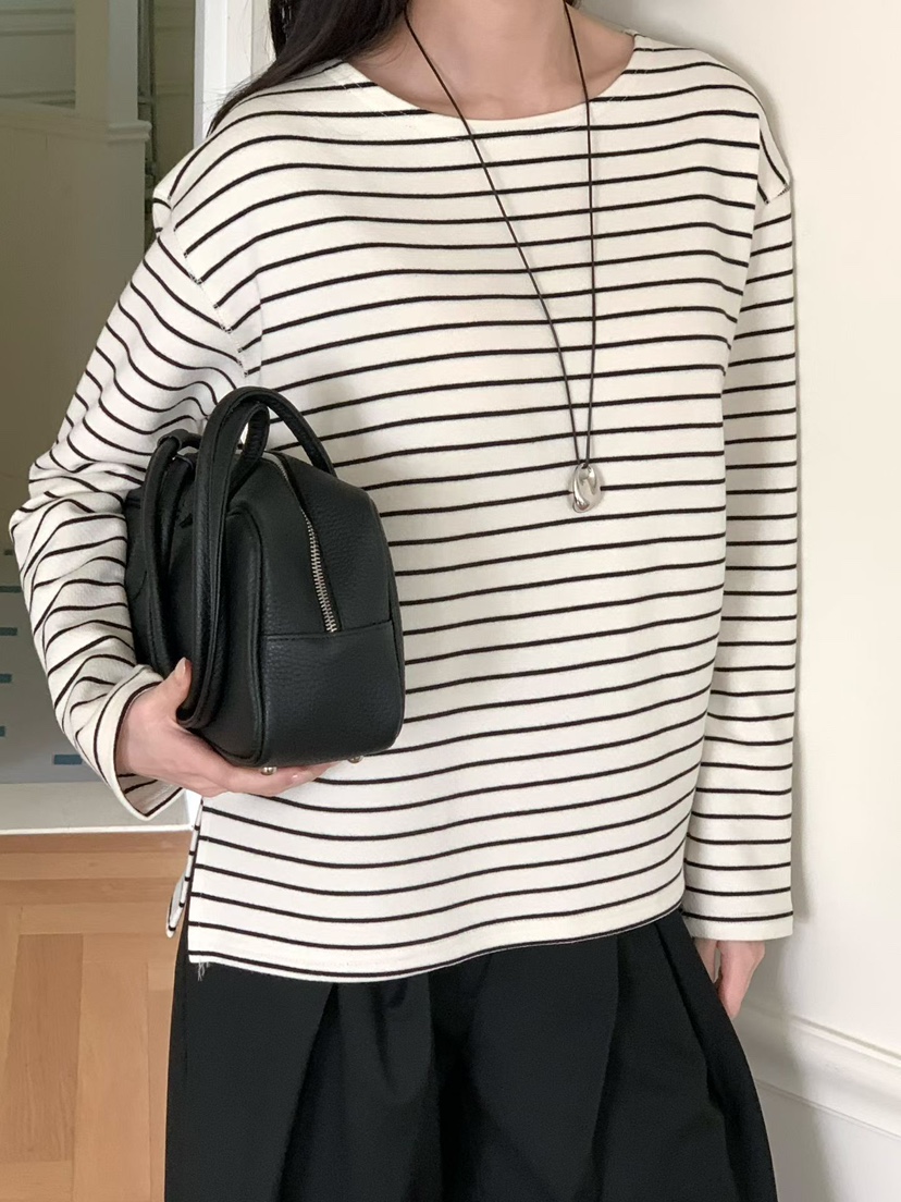 BINUS韓國直郵女士新品26春夏時尚真品人氣休閑職業長袖T恤BINUS長袖T恤