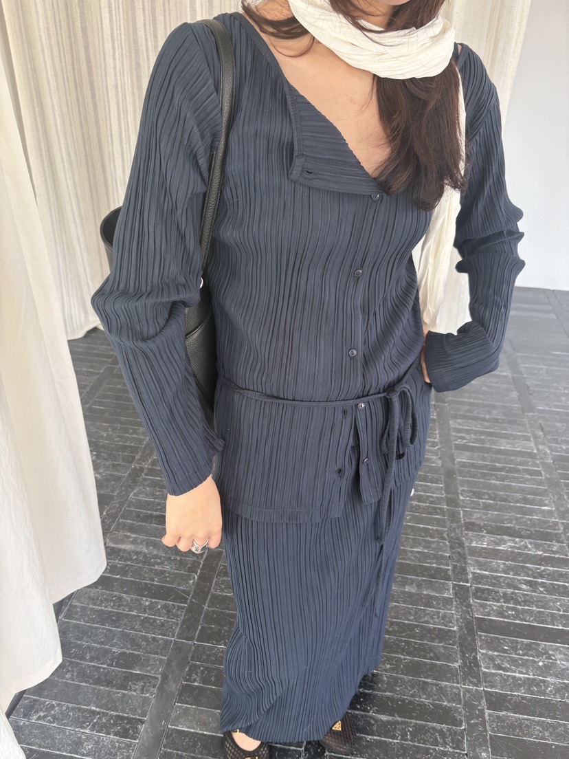 TORRE東大門實拍女士新品人氣職業休閑熱賣長袖T恤褶裥開衫TORRE長袖T恤