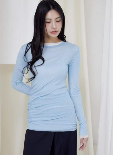 LE-PPL東大門直郵女裝新款休閑時尚熱賣26春夏職業長袖T恤LE-PPL長袖T恤圖色1