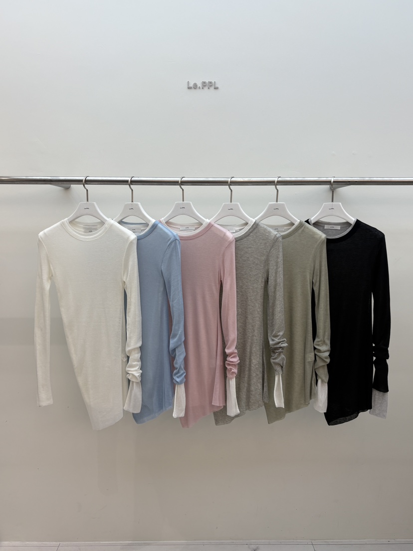 LE-PPL東大門直郵女裝新款休閑時尚熱賣26春夏職業長袖T恤LE-PPL長袖T恤圖色6左六色