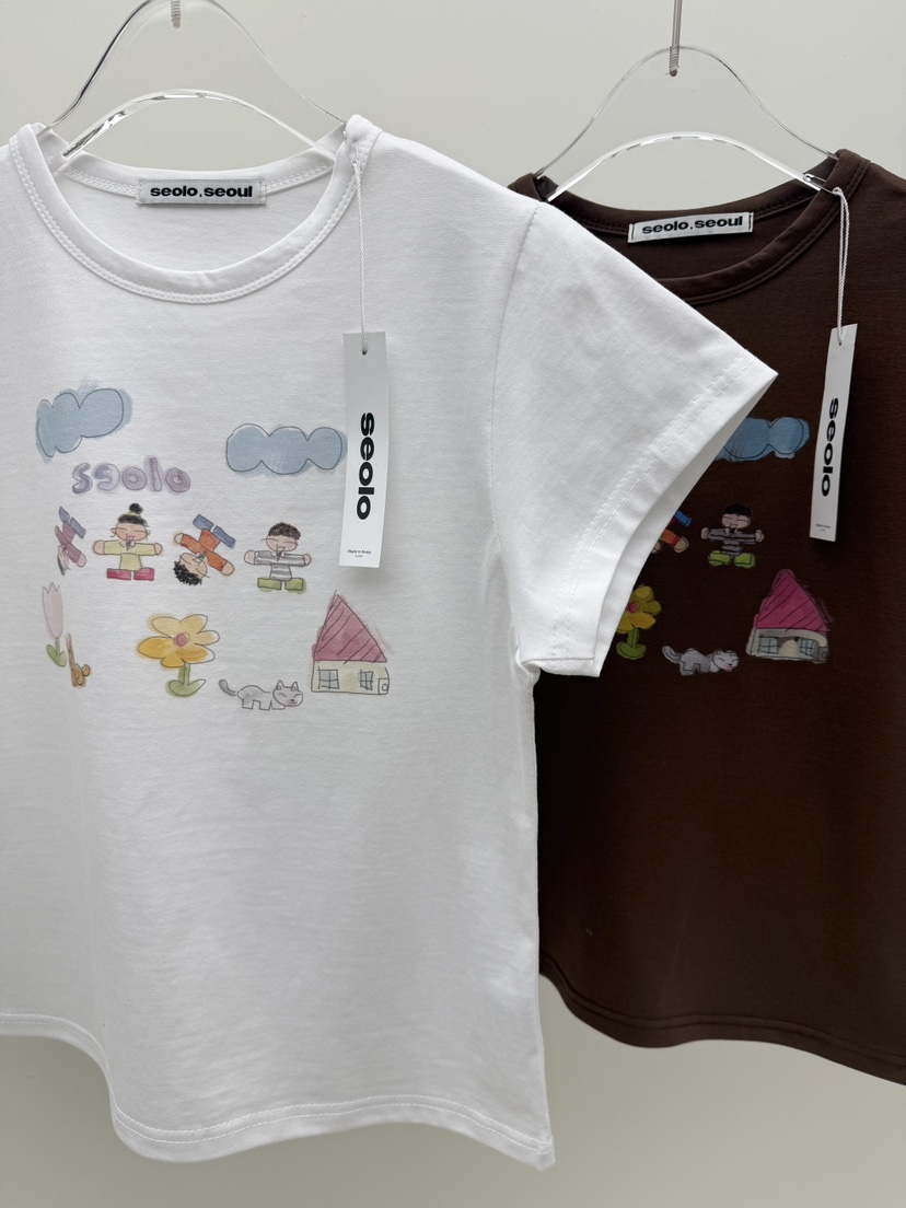 SEOLO韓國代購女裝新款人氣職業推薦時尚26春夏熱賣休閑T恤Seolo seoulT恤
