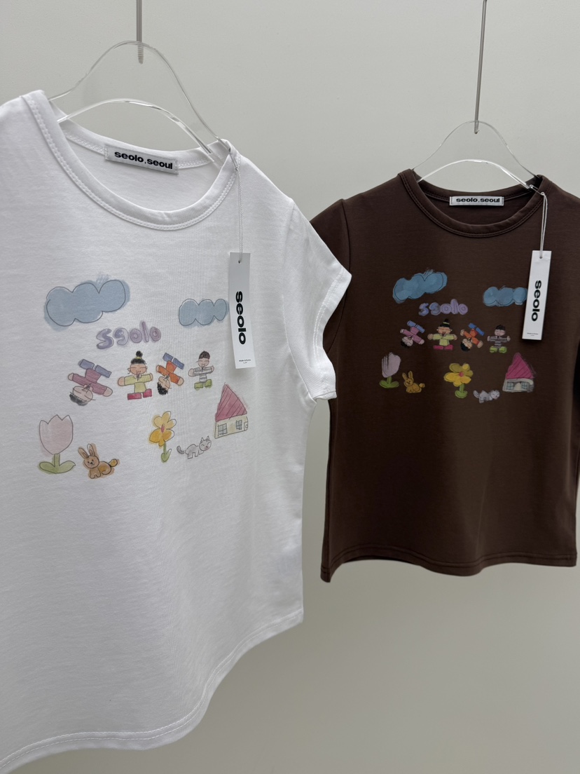 SEOLO韓國代購女裝新款人氣職業推薦時尚26春夏熱賣休閑T恤Seolo seoulT恤