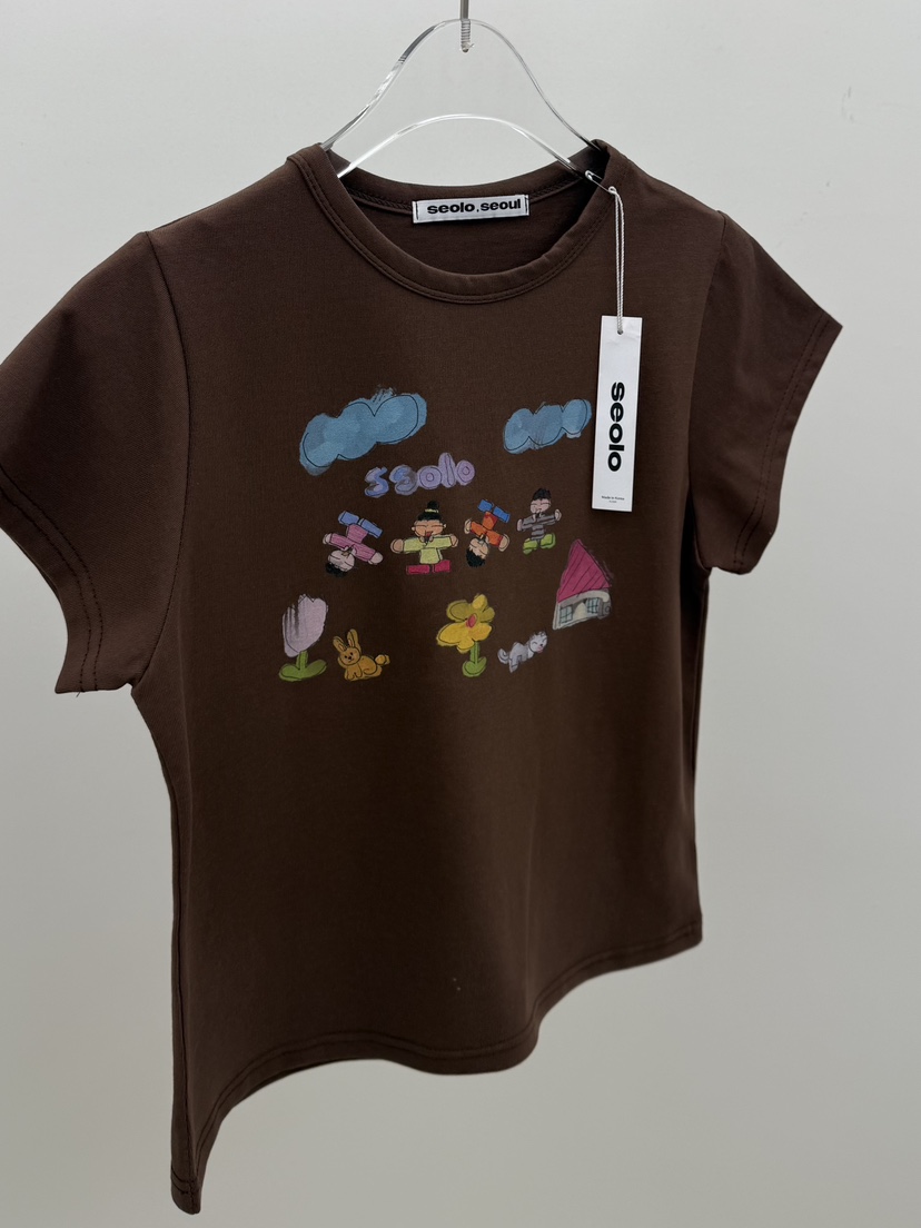 SEOLO韓國代購女裝新款人氣職業推薦時尚26春夏熱賣休閑T恤Seolo seoulT恤