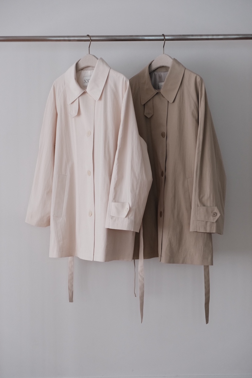 SORBET/FLAT WHITE韓國直郵女裝新款時尚長款風衣含腰帶SORBET/FLAT WHITE長款風衣