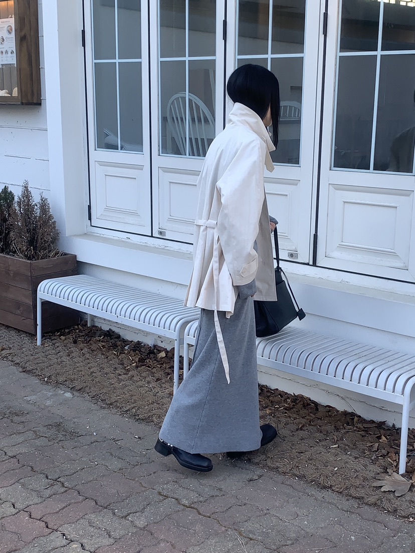 SORBET/FLAT WHITE韓國直郵女裝新款時尚長款風衣含腰帶SORBET/FLAT WHITE長款風衣