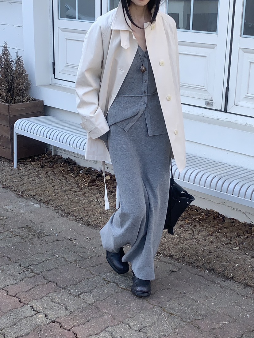 SORBET/FLAT WHITE韓國直郵女裝新款時尚長款風衣含腰帶SORBET/FLAT WHITE長款風衣