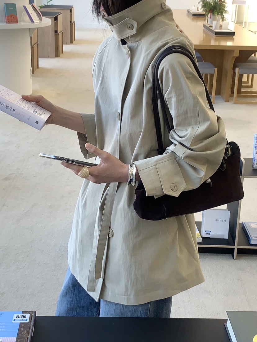 SORBET/FLAT WHITE韓國直郵女裝新款時尚長款風衣含腰帶SORBET/FLAT WHITE長款風衣