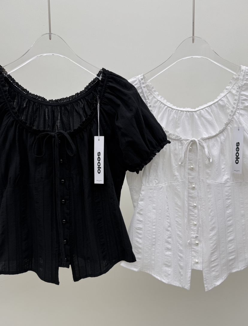 SEOLO韓國代購女裝新款時尚真品人氣休閑職業熱賣襯衫蕾絲衫Seolo seoul襯衫/蕾絲衫