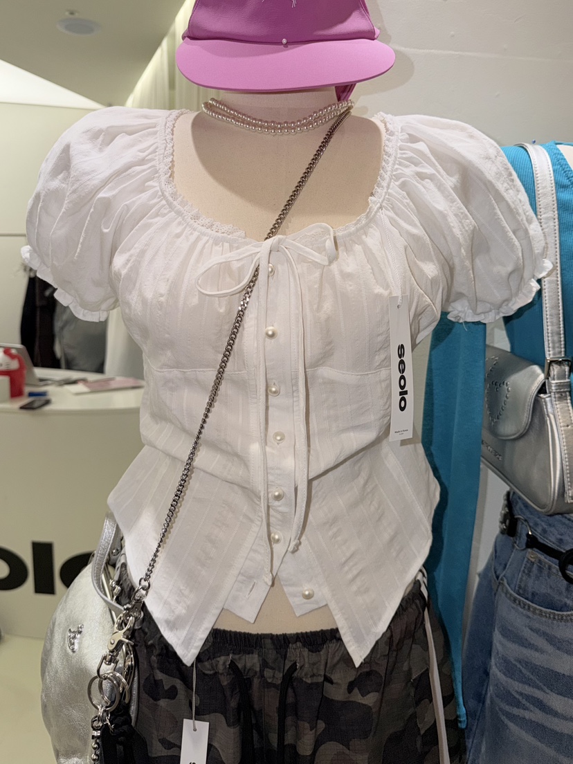 SEOLO韓國代購女裝新款時尚真品人氣休閑職業熱賣襯衫蕾絲衫Seolo seoul襯衫/蕾絲衫圖色1