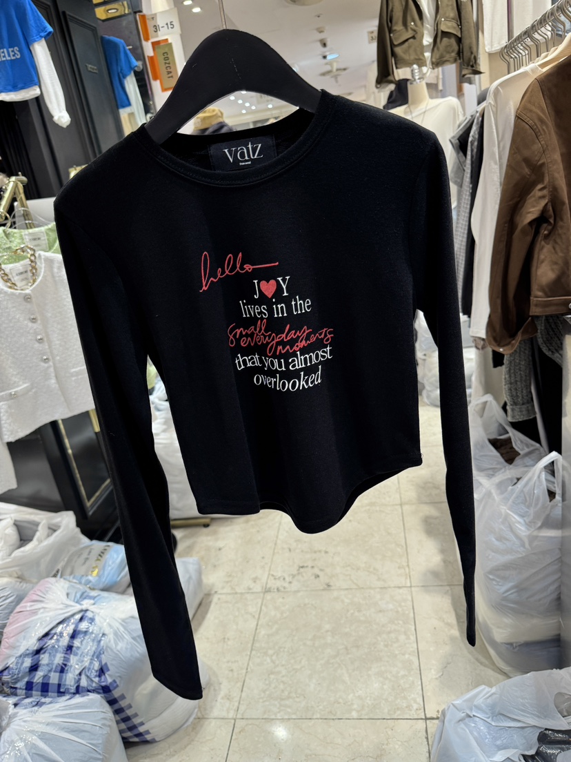 바츠東大門實拍女士新品休閑26春夏真品熱賣人氣職業長袖T恤Vatz長袖T恤圖色2