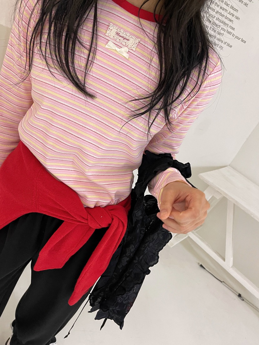 BOUTIQUE-L東大門實拍女士新品26春夏推薦真品人氣長袖T恤BOUTIQUE-L長袖T恤