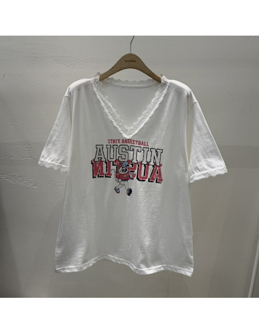 LOVABLE韓國代購女士新款休閑時尚熱賣職業真品人氣26春夏T恤LOVABLET恤圖色2