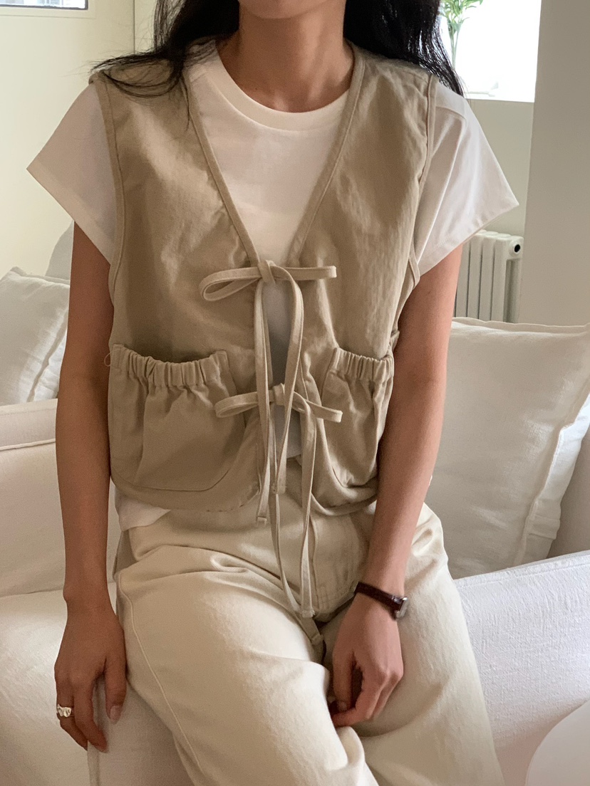 BLEECKER韓國代購女裝新款人氣休閑推薦職業時尚馬甲褶皺BLEECKER馬甲