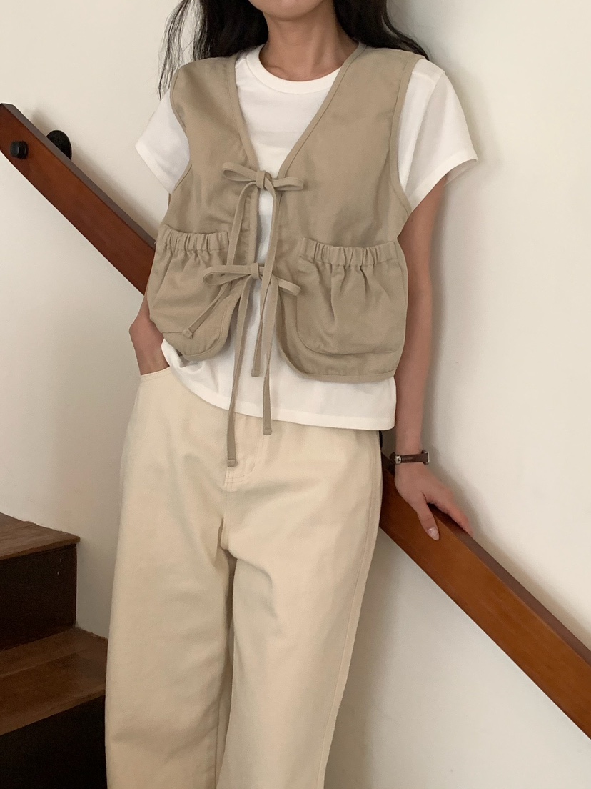 BLEECKER韓國代購女裝新款人氣休閑推薦職業時尚馬甲褶皺BLEECKER馬甲