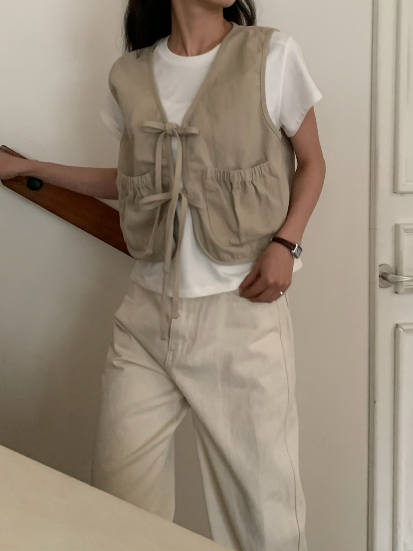 BLEECKER韓國代購女裝新款人氣休閑推薦職業時尚馬甲褶皺BLEECKER馬甲