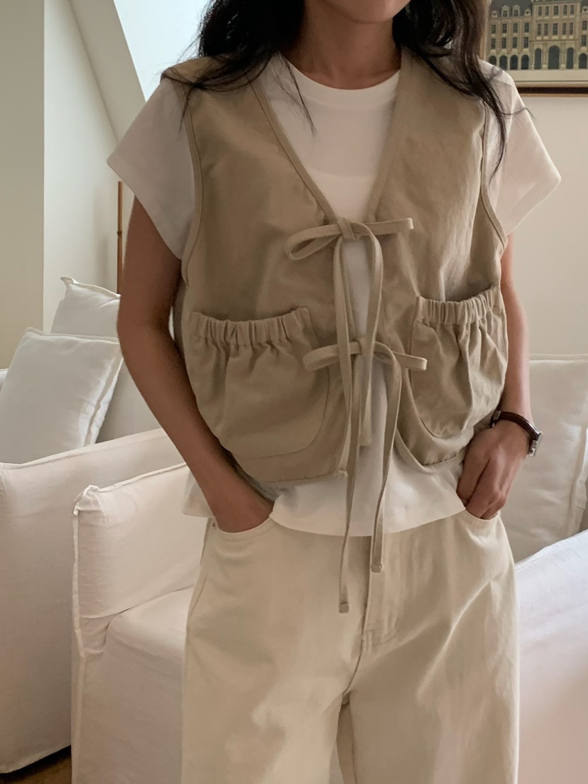 BLEECKER韓國代購女裝新款人氣休閑推薦職業時尚馬甲褶皺BLEECKER馬甲