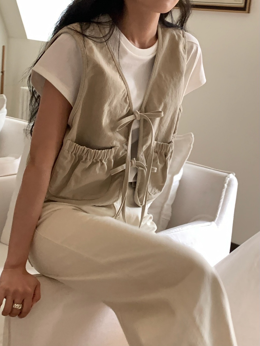 BLEECKER韓國代購女裝新款人氣休閑推薦職業時尚馬甲褶皺BLEECKER馬甲