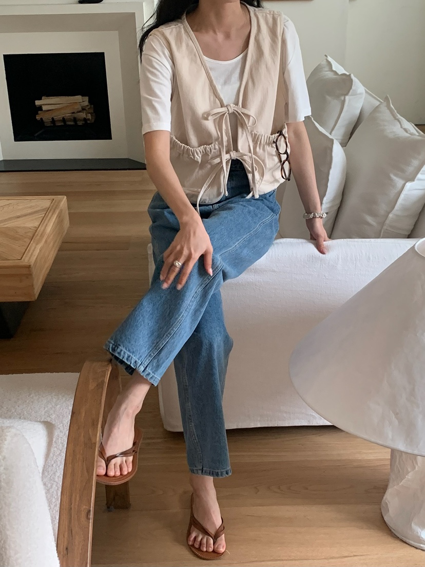 BLEECKER韓國代購女裝新款人氣休閑推薦職業時尚馬甲褶皺BLEECKER馬甲