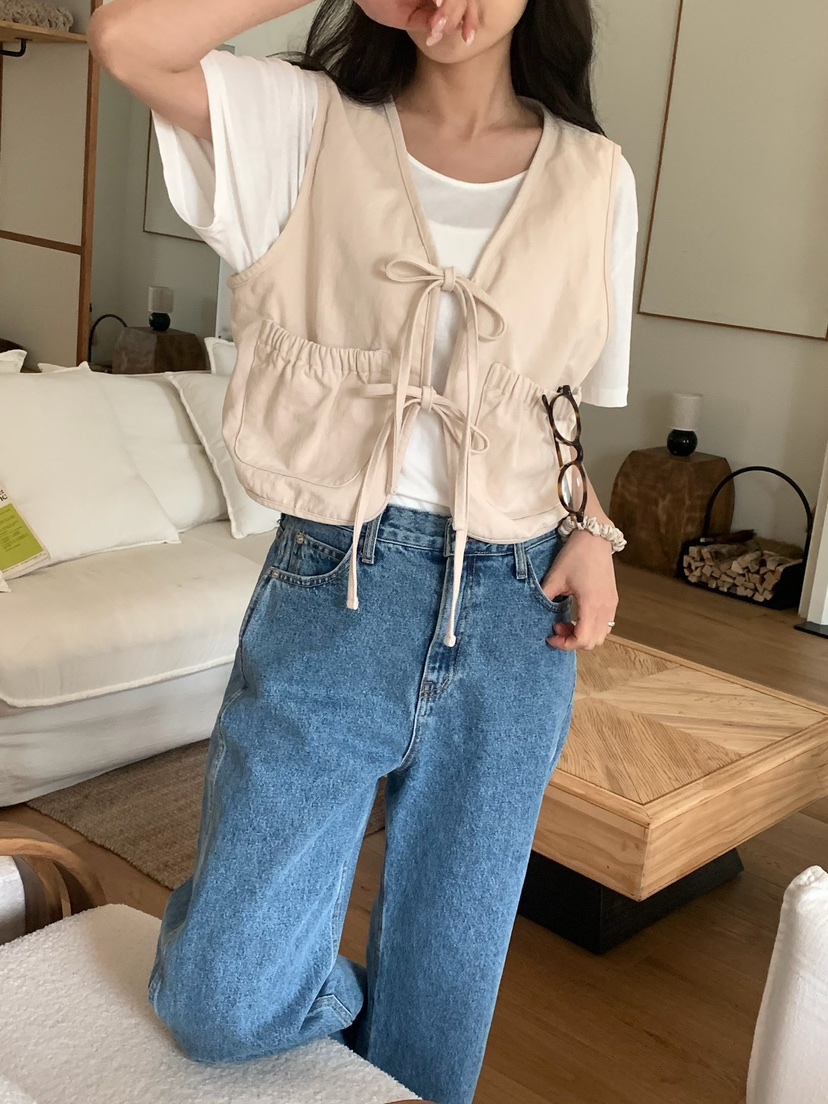 BLEECKER韓國代購女裝新款人氣休閑推薦職業時尚馬甲褶皺BLEECKER馬甲