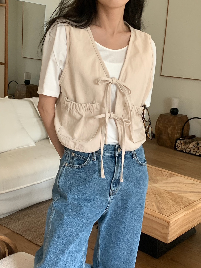 BLEECKER韓國代購女裝新款人氣休閑推薦職業時尚馬甲褶皺BLEECKER馬甲