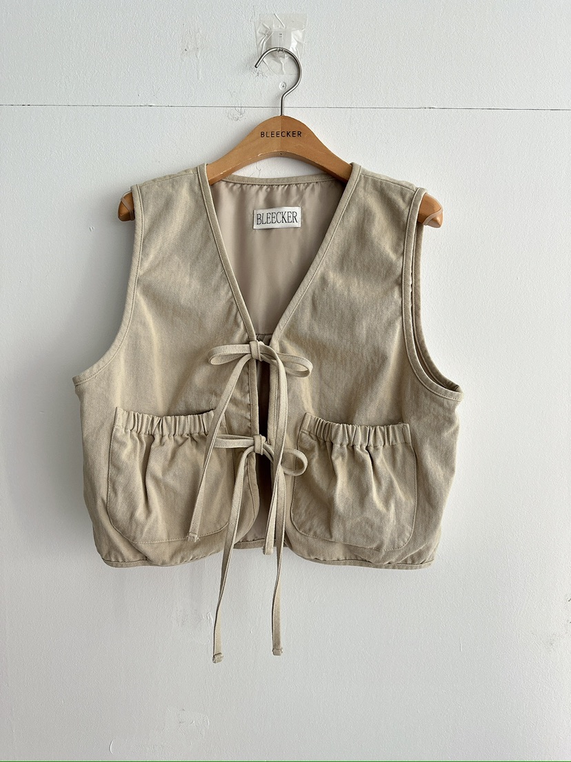 BLEECKER韓國代購女裝新款人氣休閑推薦職業時尚馬甲褶皺BLEECKER馬甲圖色2