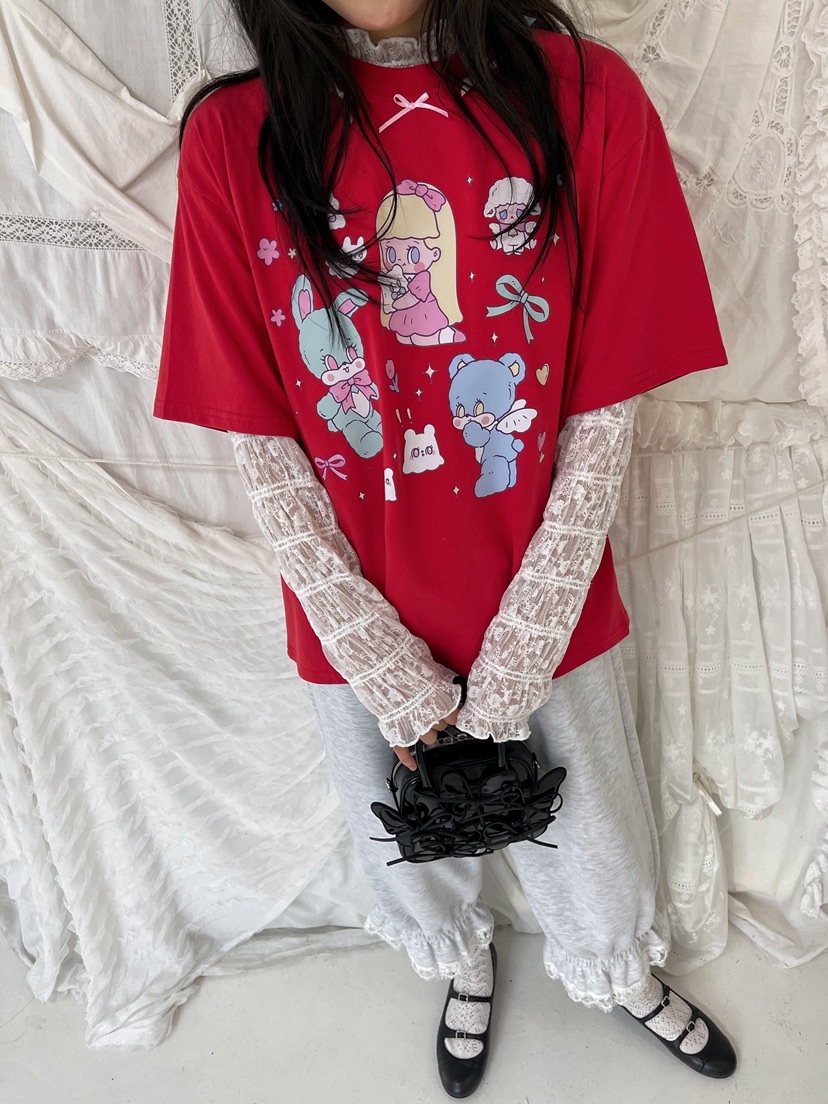 BOUTIQUE-L東大門實拍女士新品時尚26春夏熱賣T恤不含腰帶BOUTIQUE-LT恤圖色1