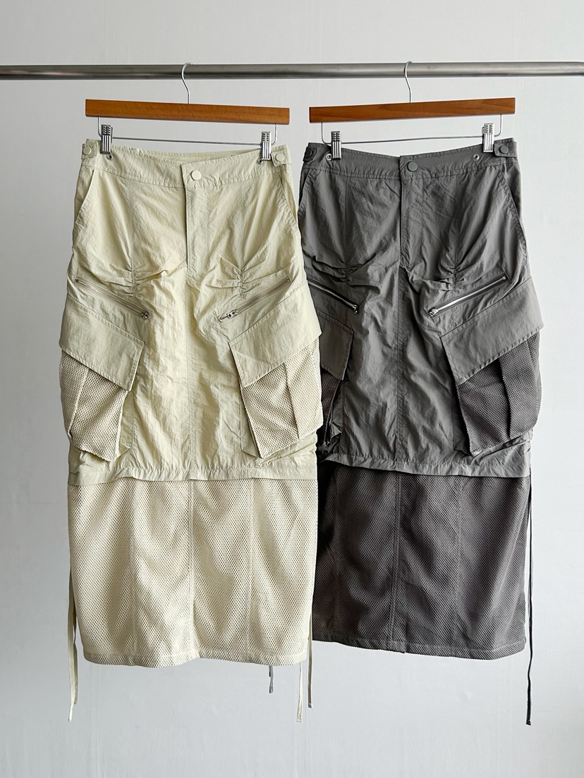 NEOUL韓國代購女裝新品推薦休閑職業熱賣人氣26春夏時尚長裙NEOUL/ahin雙領標簽長裙