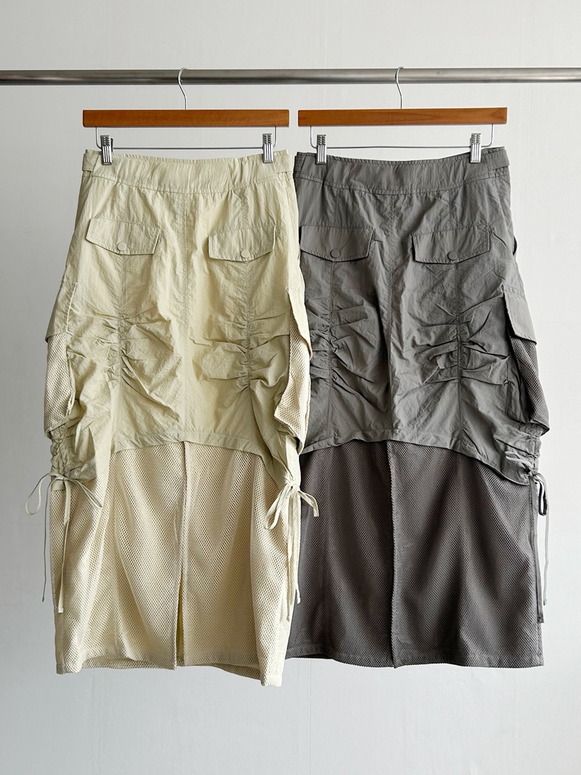 NEOUL韓國代購女裝新品推薦休閑職業熱賣人氣26春夏時尚長裙NEOUL/ahin雙領標簽長裙