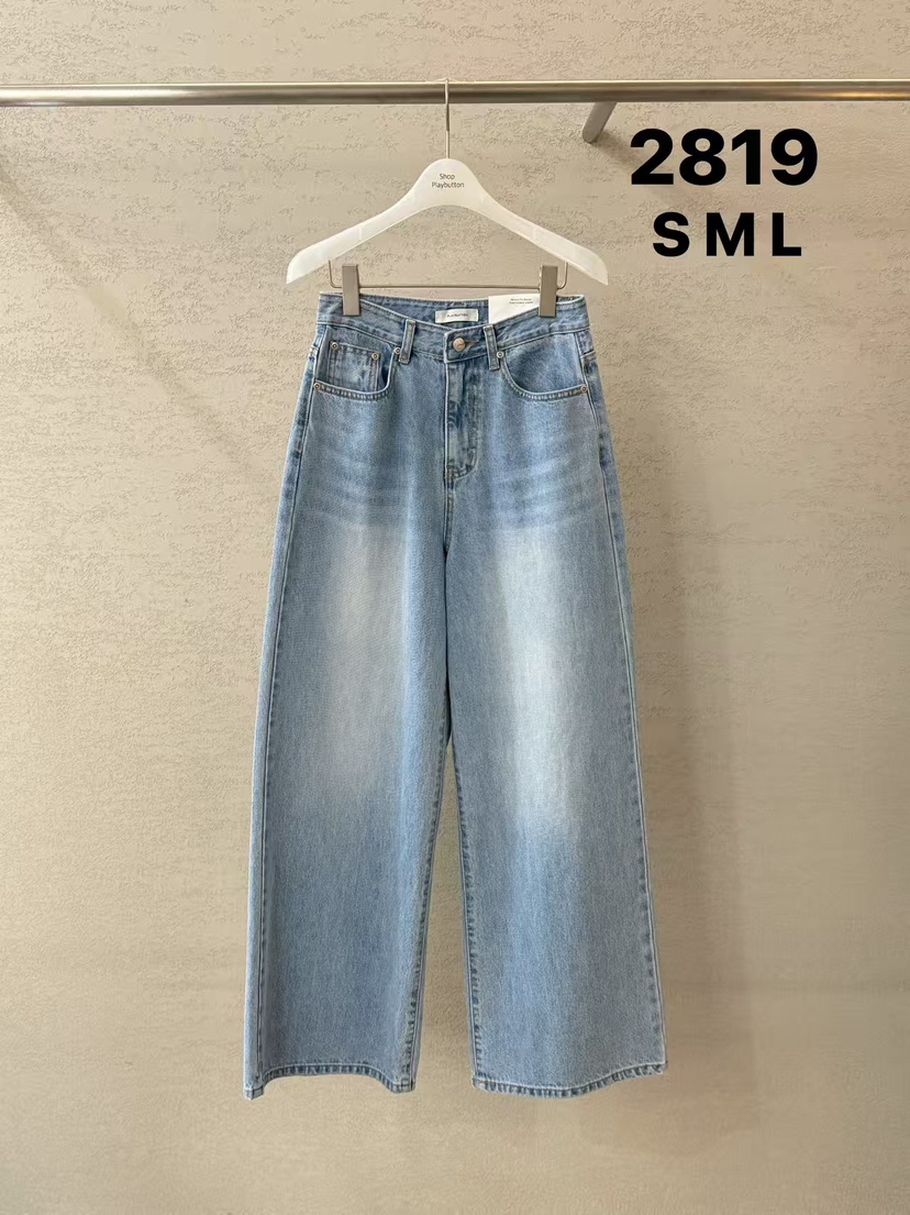 PLAYBUTTON-P東大門直郵女士新品人氣職業時尚熱賣牛仔褲PLAYBUTTON牛仔褲圖色1